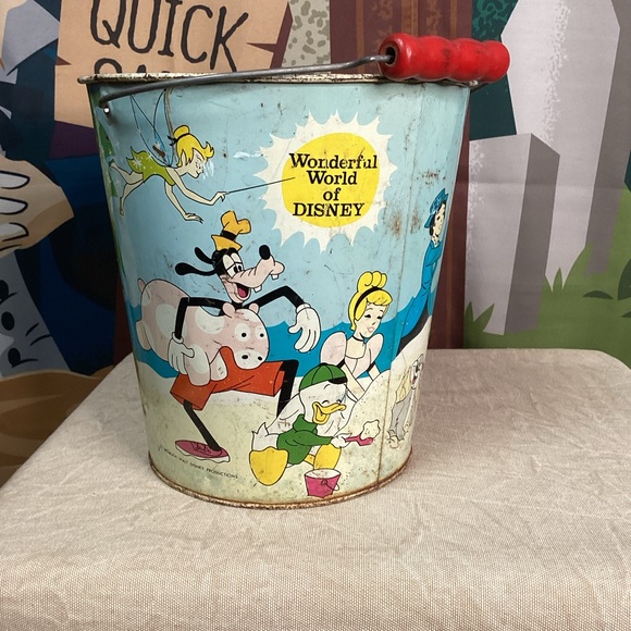 Vintage 1966 J. Chein World of Disney Metal Bucket SEE PICTURES - Picture 2 of 12